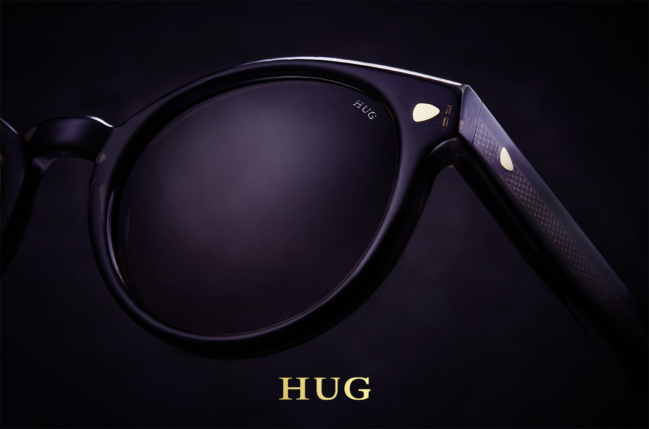 Brillenmarke Hug - Nahaufnahme der Front einer Sonnenbrille