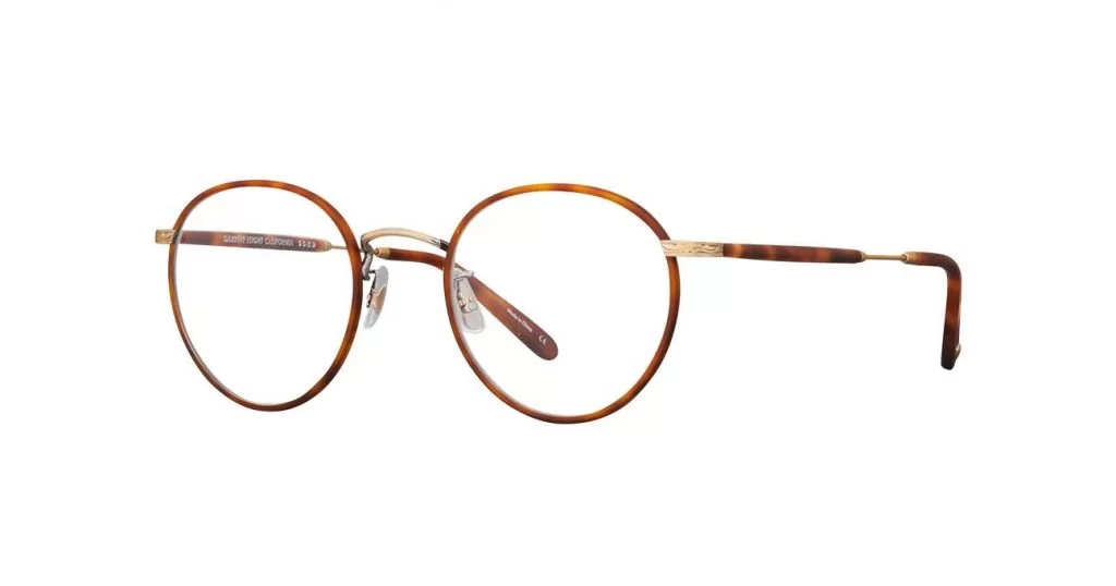 Garrett Leight Brille - Modell Kinney in Matte Dark Honey Tortoise - Ansicht seitlich