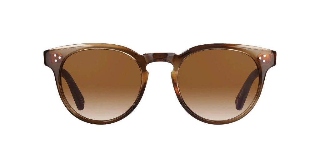 Garrett Leight Sonnenbrille - Modell Boccaccio in Khaki Tortoise Yellow Brown Gradient - Ansicht Front