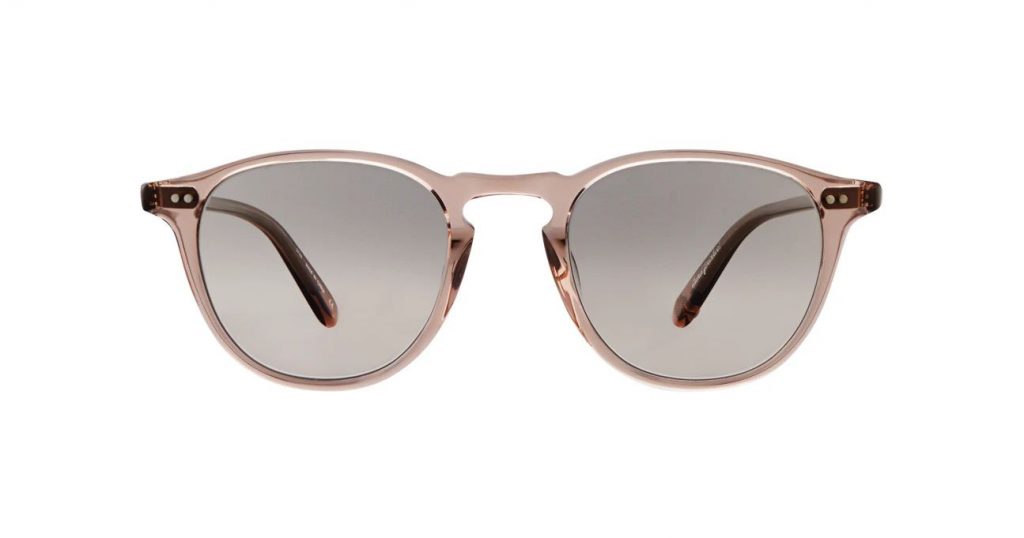 Garrett Leight Sonnenbrille - Modell Hampton in Desert Rose Pink Haze Mirror - Ansicht Front