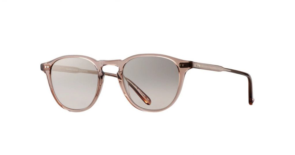 Garrett Leight Sonnenbrille - Modell Hampton in Desert Rose Pink Haze Mirror - Ansicht seitlich