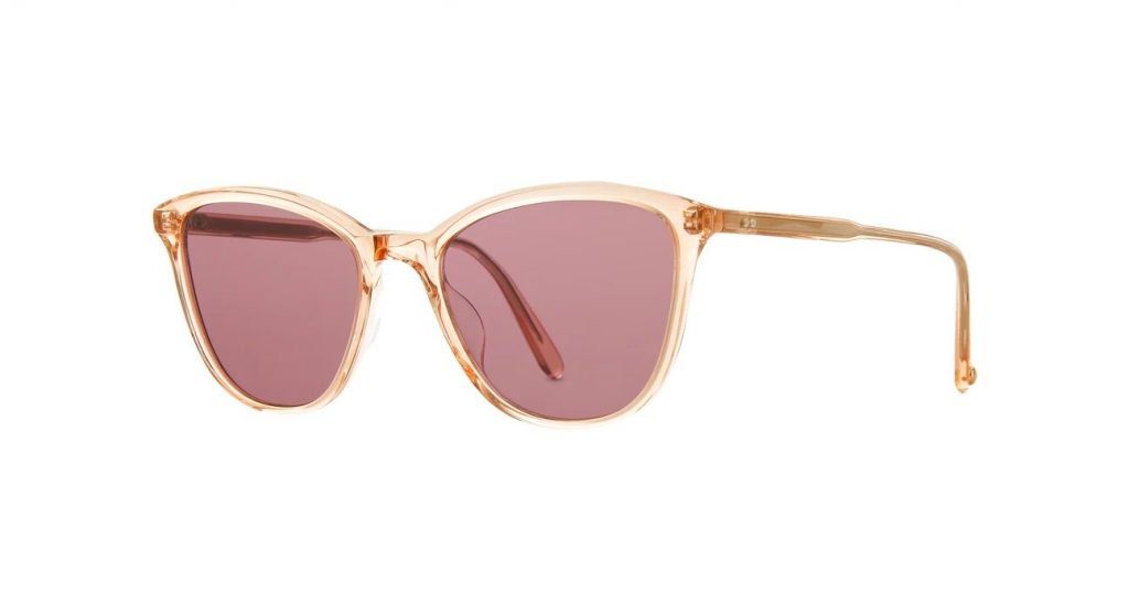 Garrett Leight Sonnenbrille - Modell Magician in Pink Crystal Lilac - Ansicht seitlich