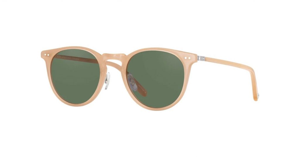 Garrett Leight Sonnenbrille - Modell Ocean in Peach Silver Green - Ansicht seitlich