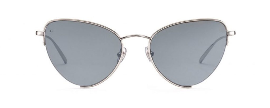 Gigi Barcelona Sonnenbrille - Modell Wonder Cat Eye in Silver - Ansicht Front