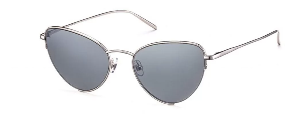 Gigi Barcelona Sonnenbrille - Modell Wonder Cat Eye in Silver - Ansicht seitlich