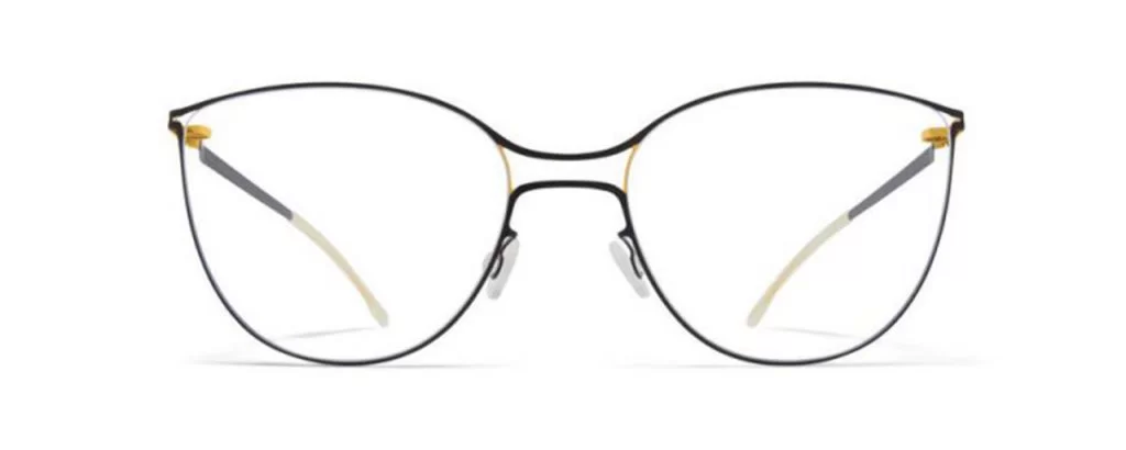 Mykita Brille - Modell Lite RX Bjelle in Gold Jet Black - Ansicht Front