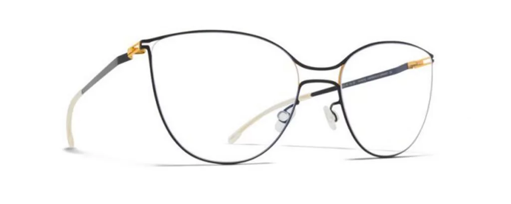 Mykita Brille - Modell Lite RX Bjelle in Gold Jet Black - Ansicht seitlich