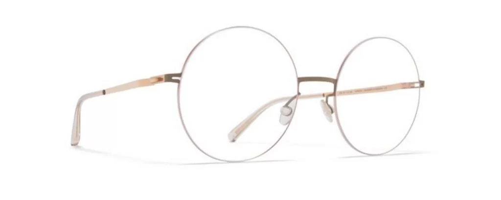 Mykita Brille - Modell Yoko in Champagne Gold Taupe Grey - Ansicht seitlich