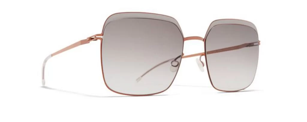 Mykita Sonnenbrille - Modell Decades Sun Dalia in Shiny Copper Stone Grey - Ansicht seitlich